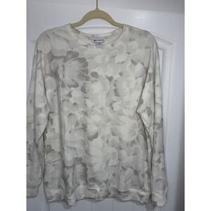 ATHLETA Sweatshirt Women Medium Coaster Luxe Floral Printed Crewneck Athleisure